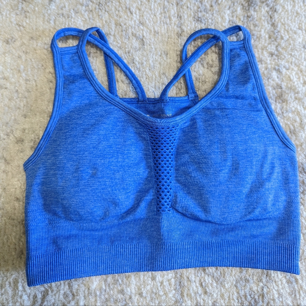 Buffbunny Inline Seamless Sports Bra in color Jean Genie, size XS
